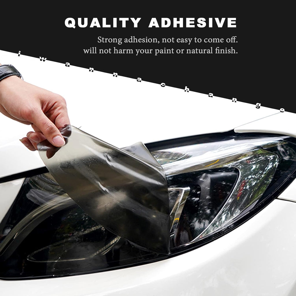 Gloss Light Smoke Headlight Overlay Tint Kit Film T74809