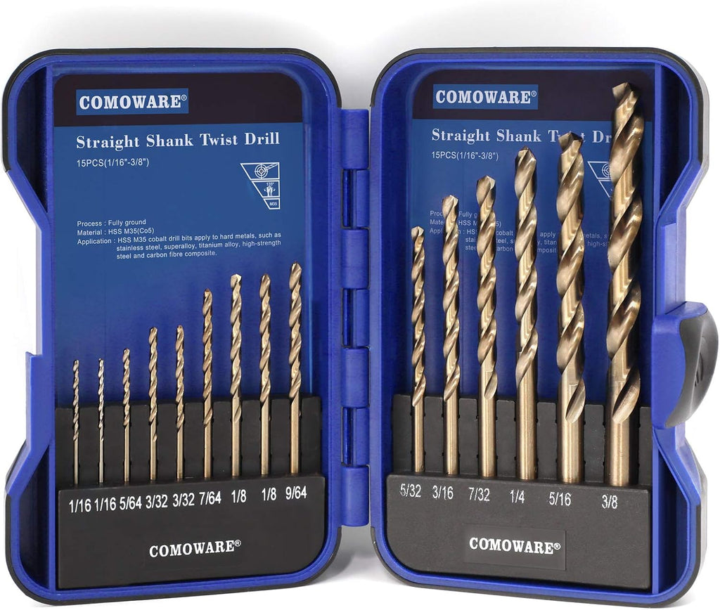 115Pcs M35 High Speed Steel Twist Drill Bit Set with Metal Indexed Storage Case H704