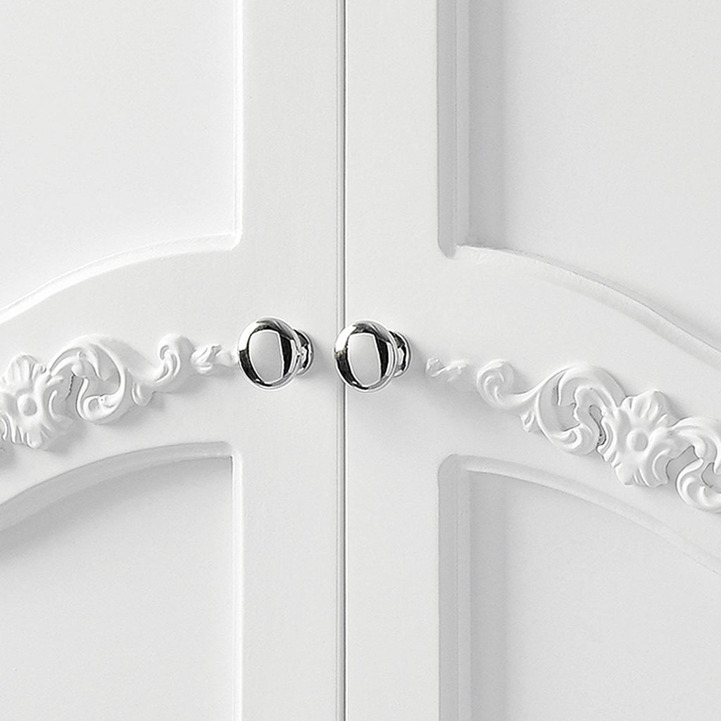 White Wall Mount Storage Cabinet with Double Doors T201