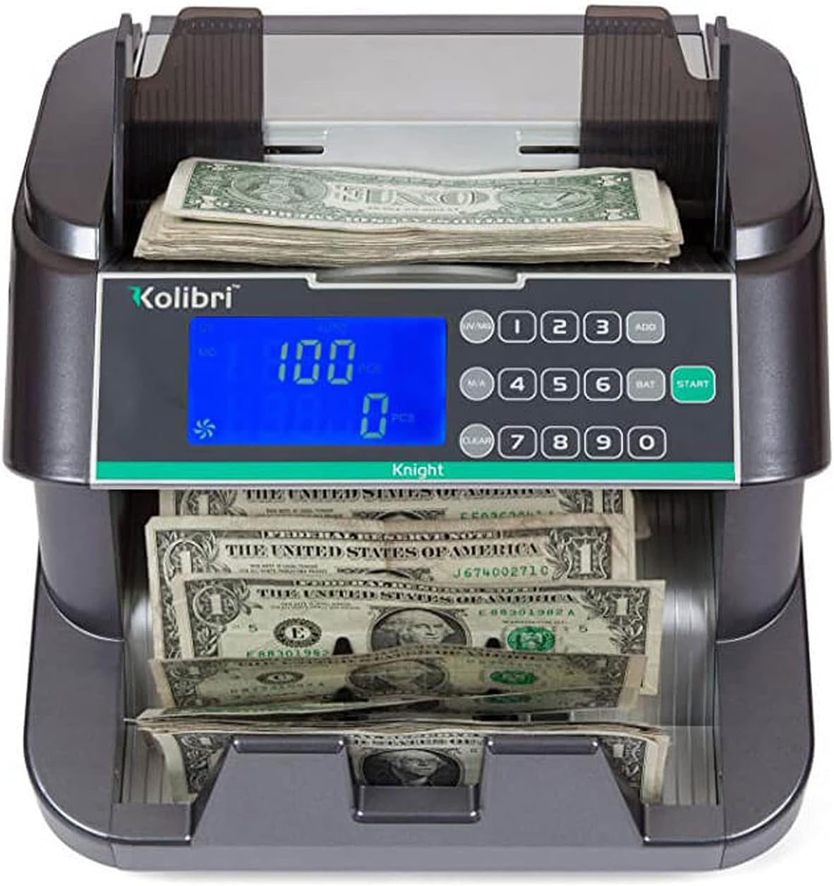 Money Bill Counting Machine with UV, MG, IR, HF, DB Counterfeit Detection, Top Loading Cash Counter, Speed 1,250 Notes/Min N913461