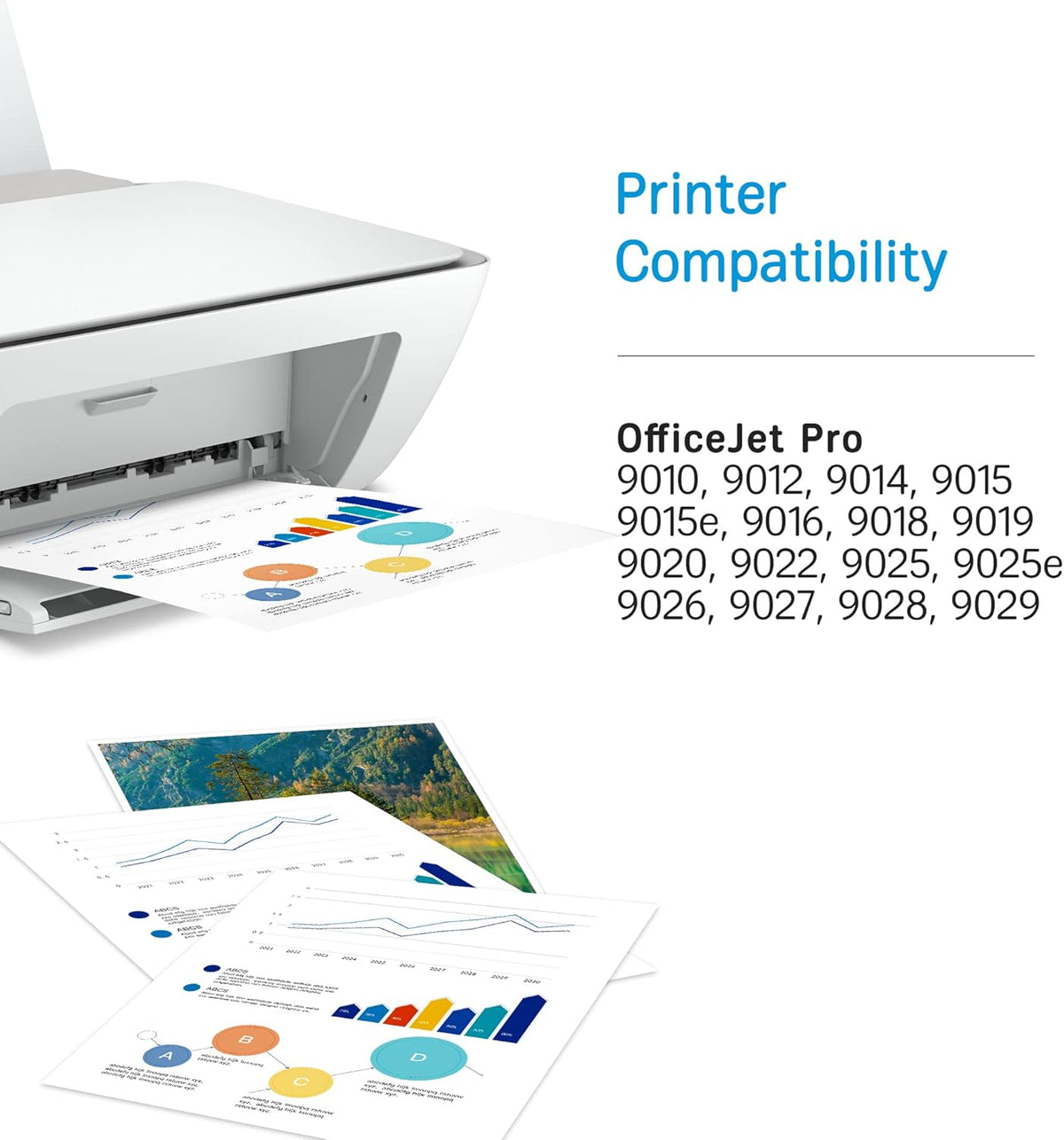 HP 962 962XL Black and C/M/Y Ink Cartridge 4-Pack Remanufactured for OfficeJet Pro 9010 Series I62899