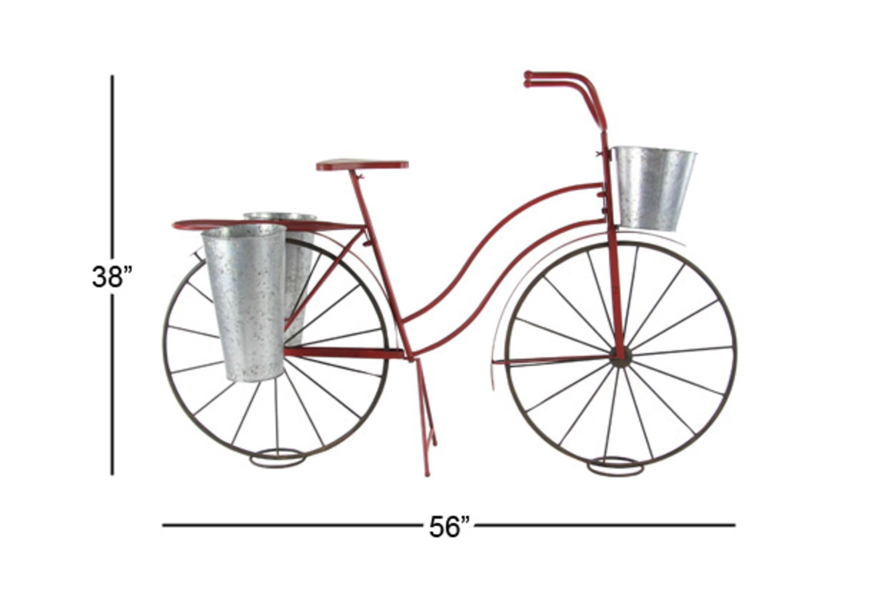 Vintage Red Bicycle Plant Stand V54828