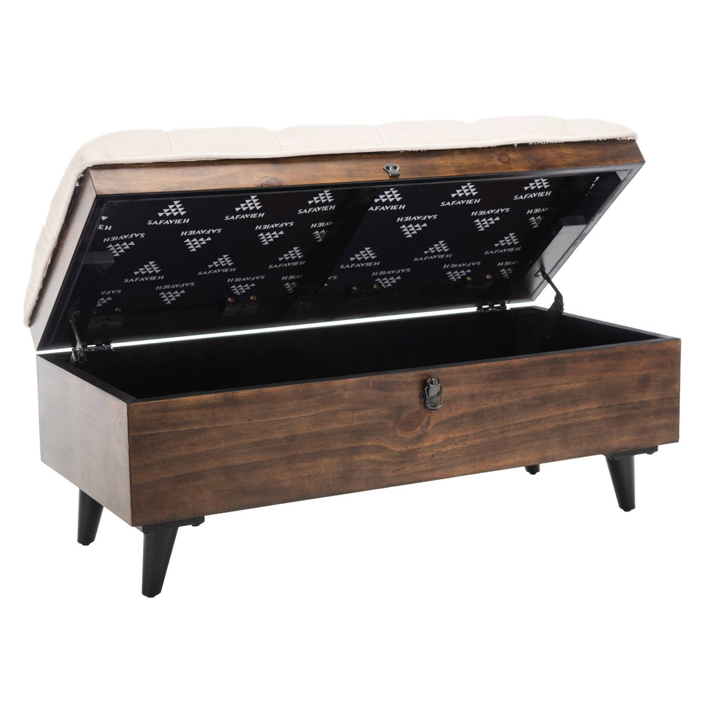 Light Beige Tufted Cocktail Ottoman R823875