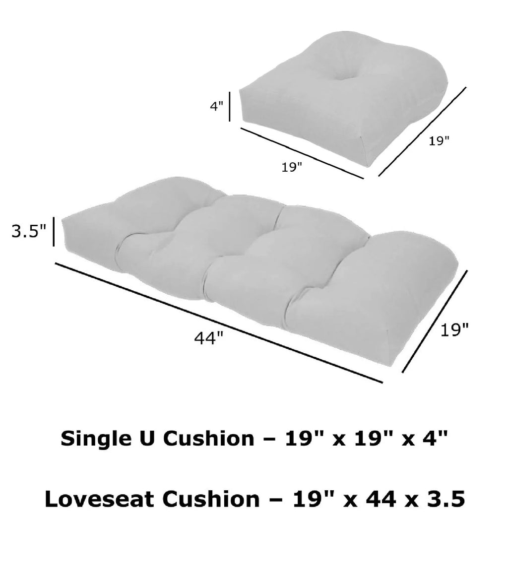 3 Piece Blue and Green Outdoor Seat Cushion Set O426770