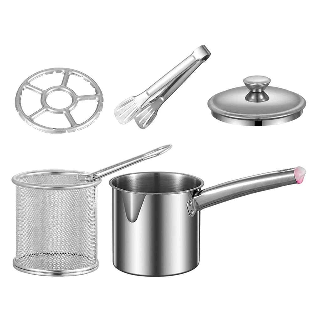 Fryer Pan with Cover Net Basket Cookware G43532
