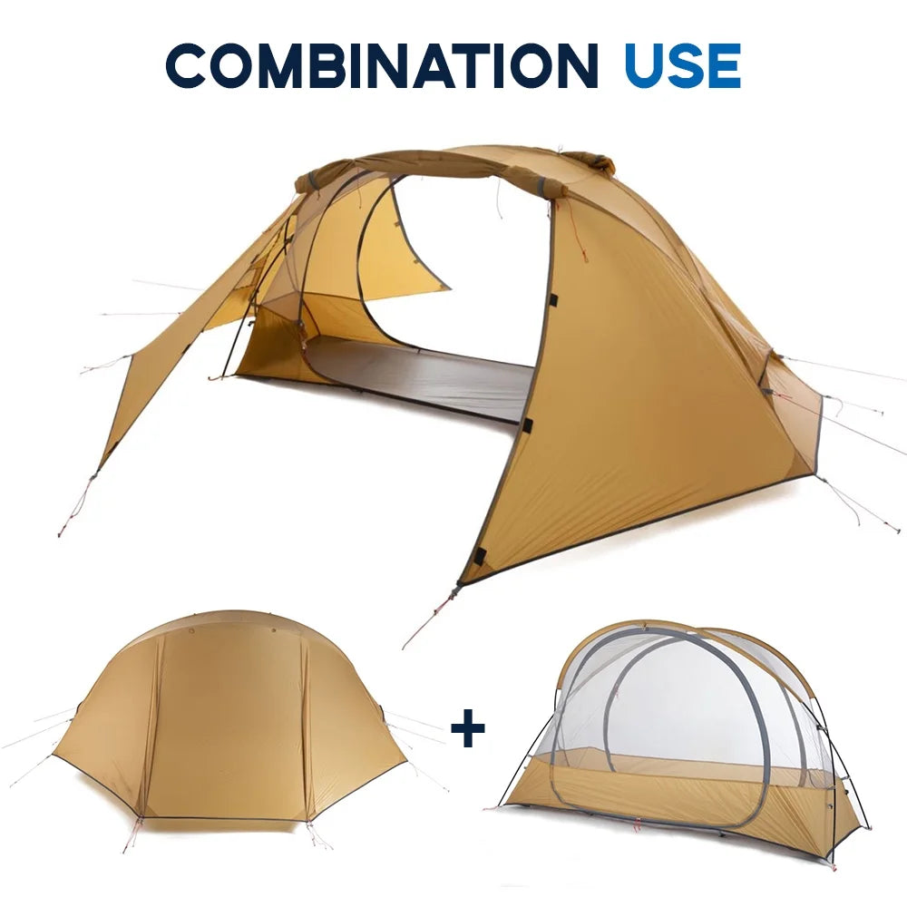 Lightweight Backpacking Tent for 1 Person Double layer Construction I38833