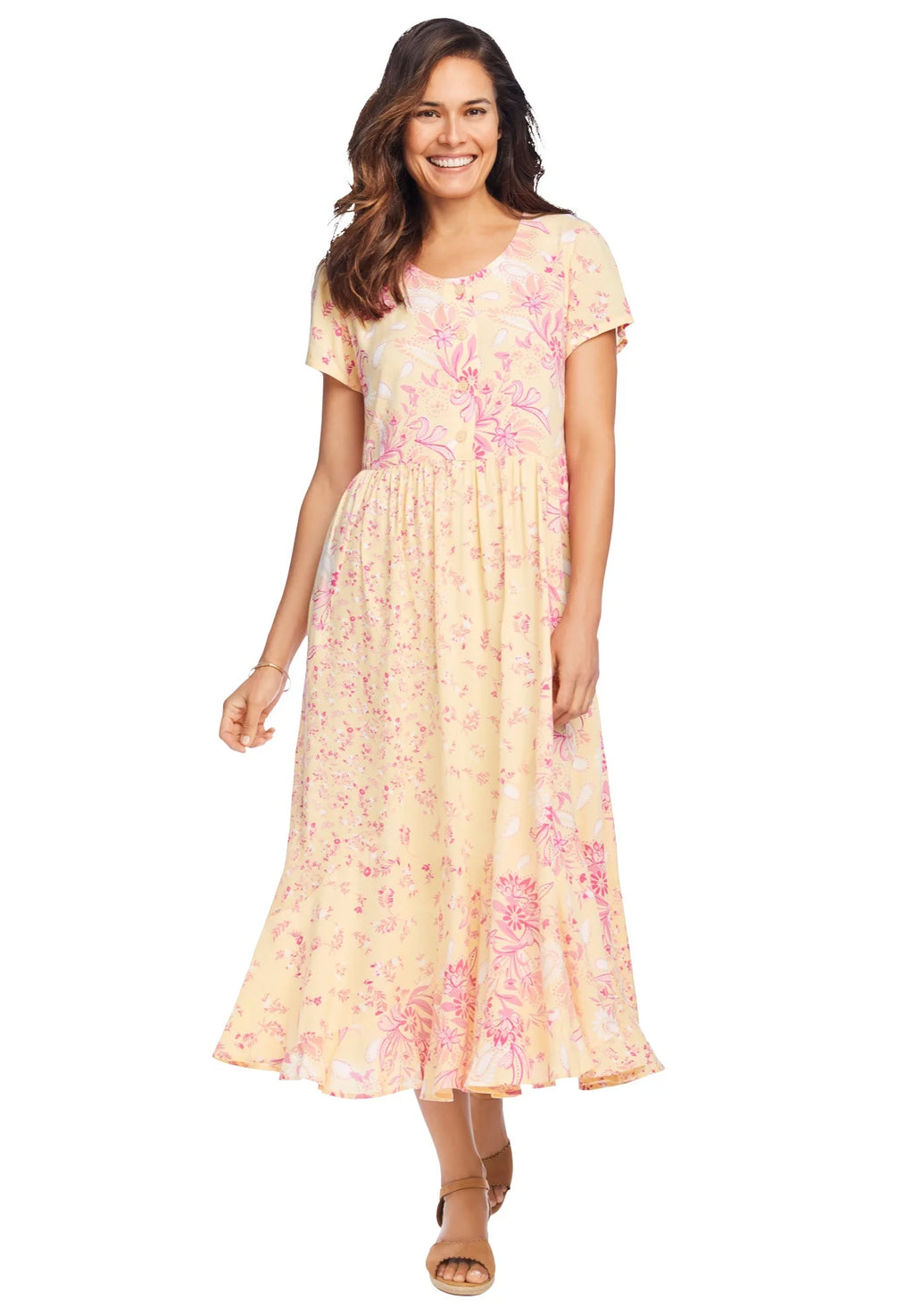 Plus Size Petite Rose Garden Maxi Dress X503196