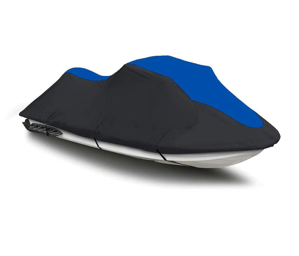 BLACK / BLUE HEAVY-DUTY 600 DENIER Jet Ski PWC Watercraft Cover Q727