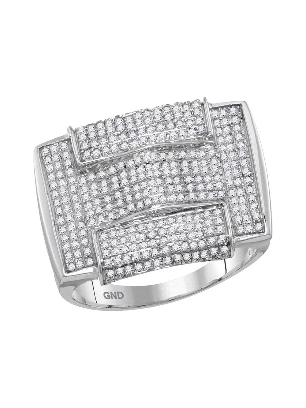 10kt White Gold Mens Diamond Ring M284