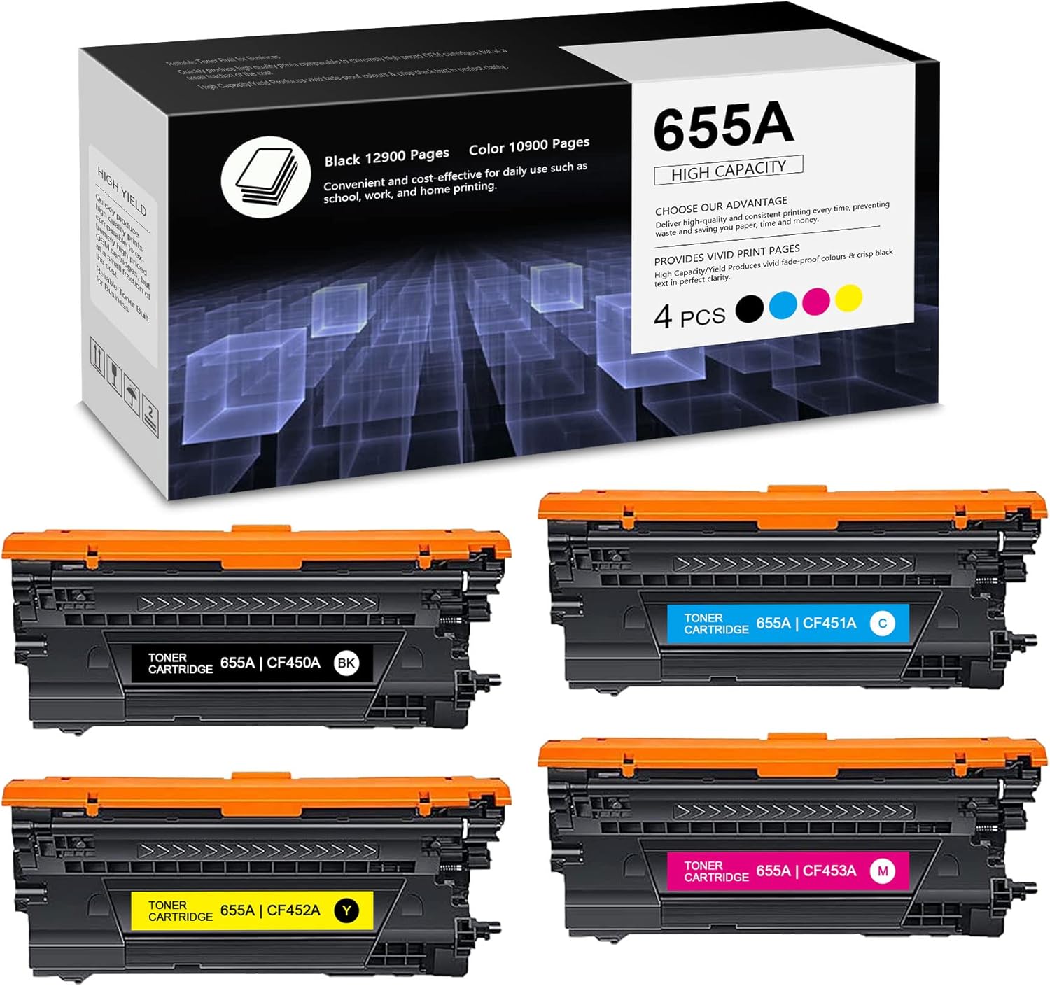 4 Pack Toner Cartridge Replacement for HP Printer R920