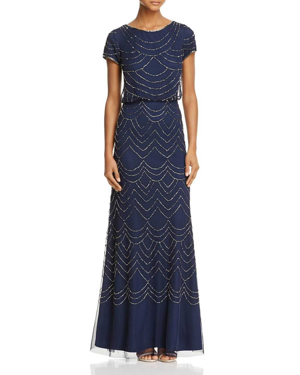Beaded Blouson Gown J905