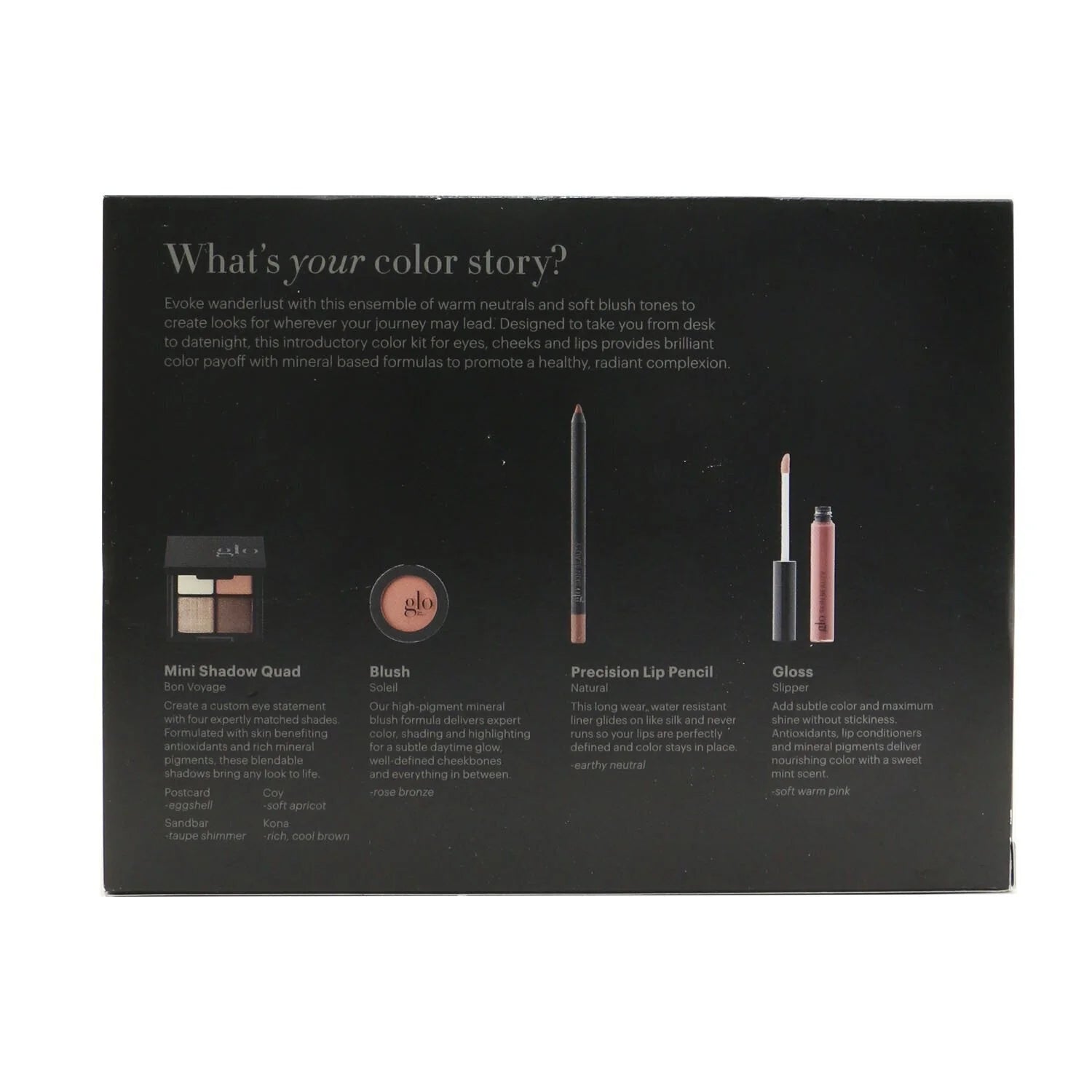 Mini Shadow Quad + Blush + Lip Pencil + Lip Gloss 4pcs X76431