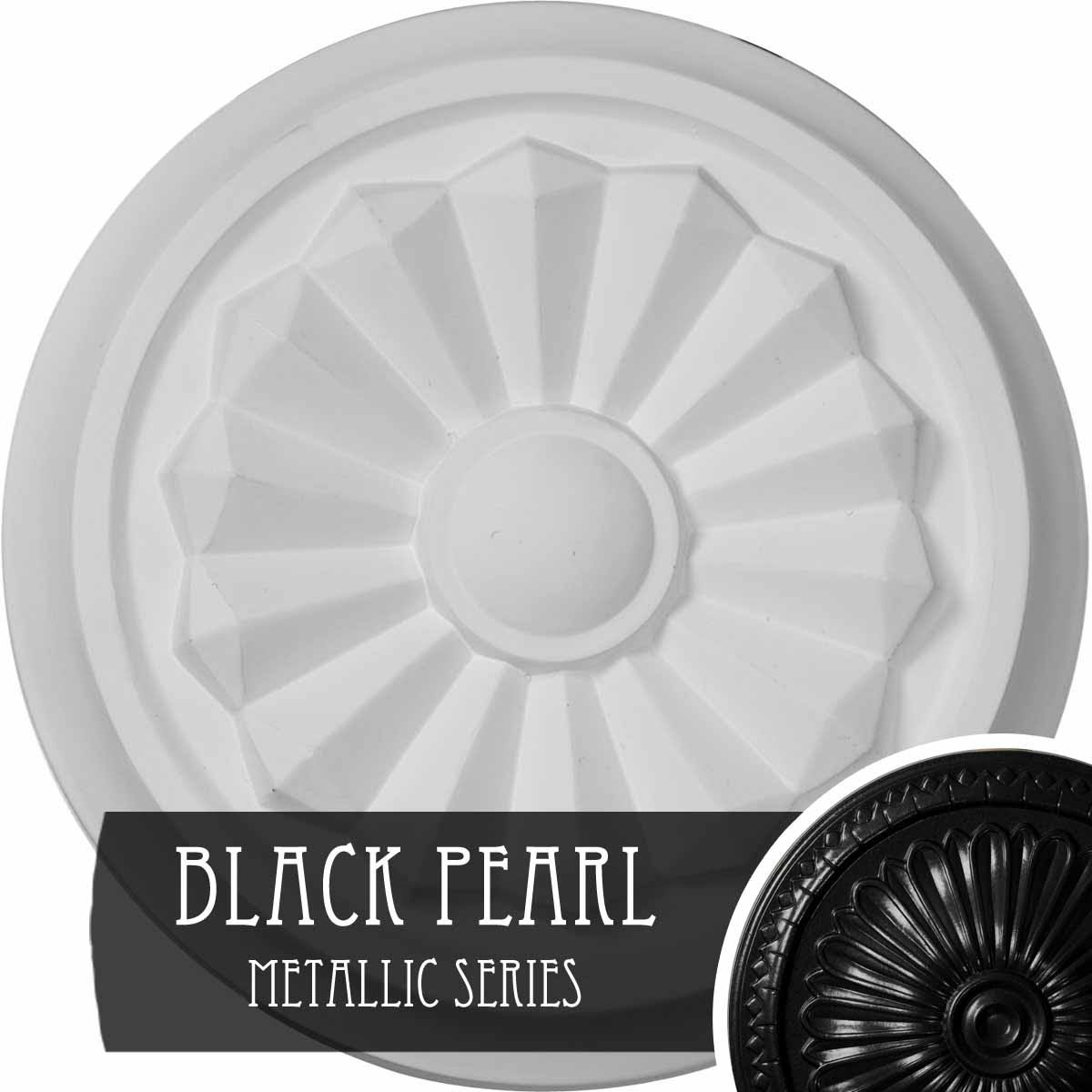 7 7/8x22OD x 1 1/8x22P Ceiling Medallion Black O195