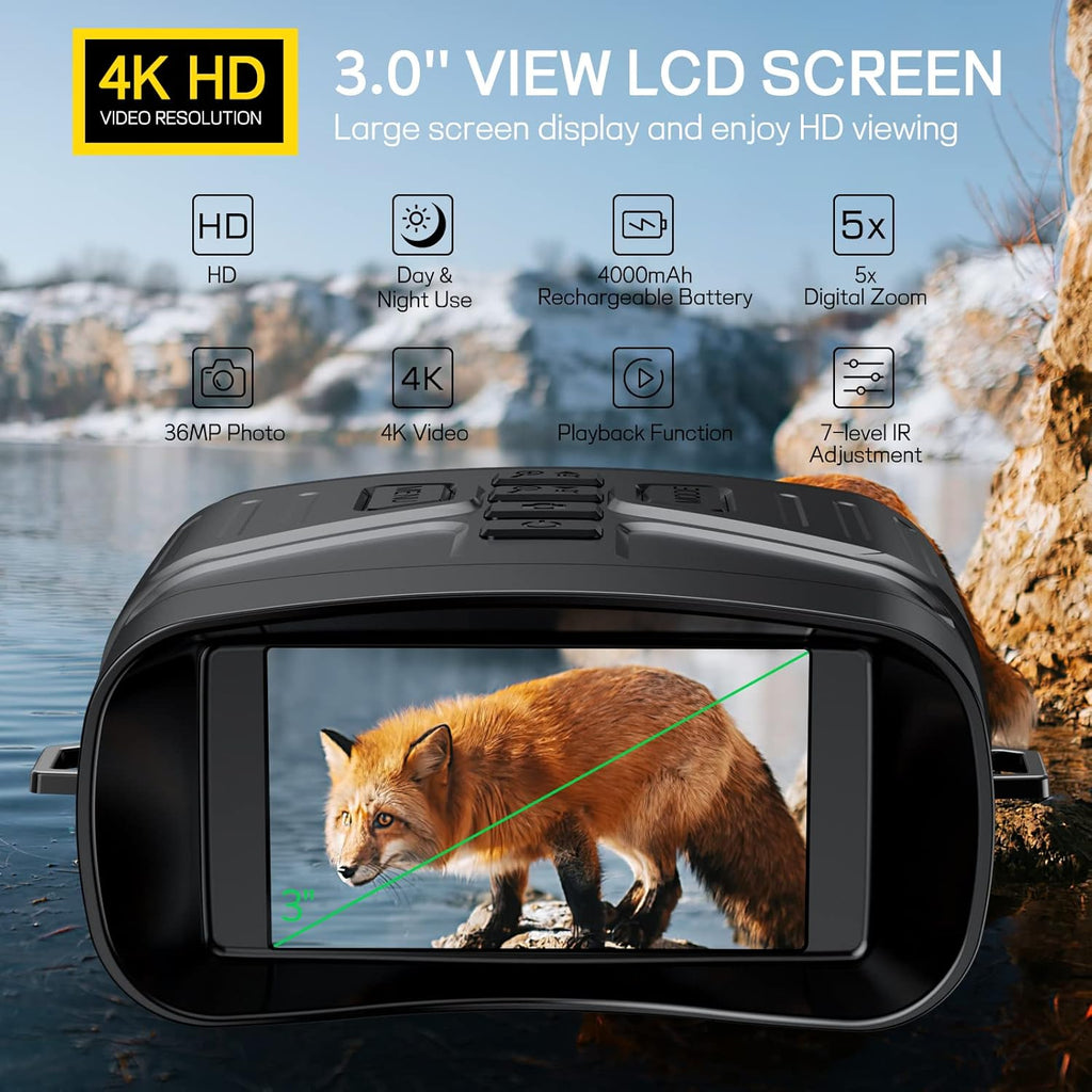 4K Infrared Night Vision Binoculars with Rechargeable Battery W31964