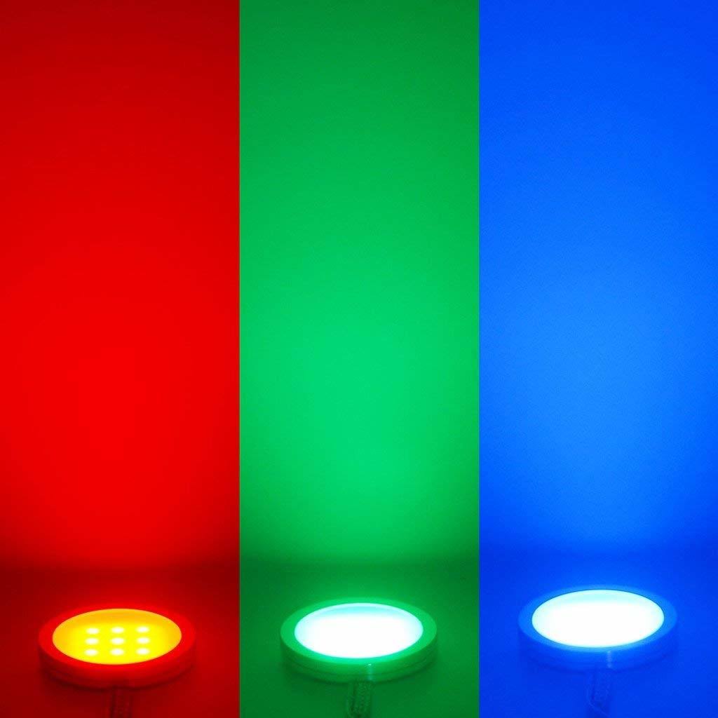 RGB LED Under Cabinet Lights Kit 8 Packs Aluminum Slim O280