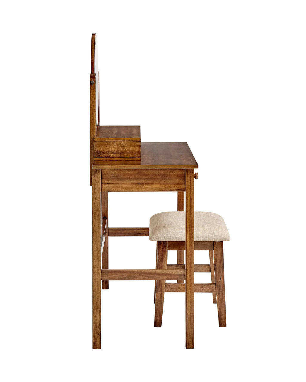 Walnut Finish Vanity Set with Bench R6743