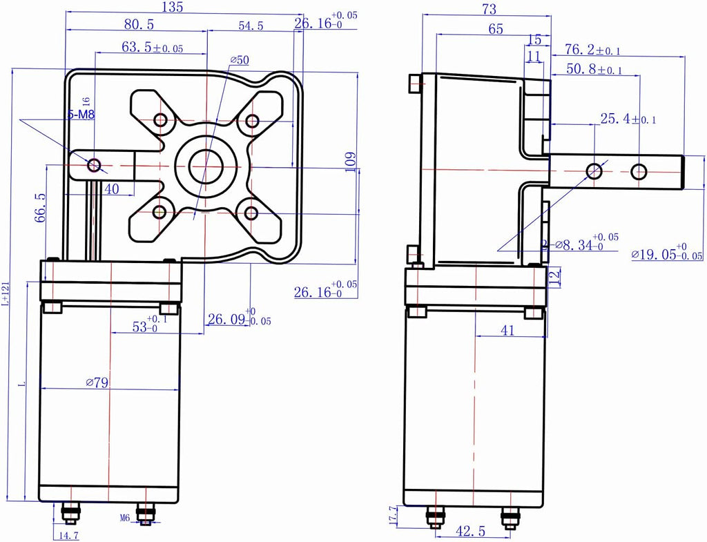 1200W 90:1 Tarp Motor with Chrome Cover 12VDC / 52 AMPS / 42 RPM F22154