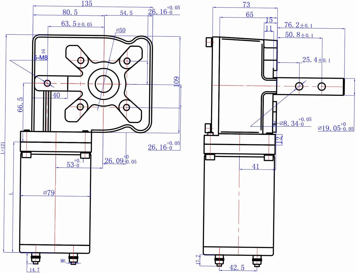 1200W 90:1 Tarp Motor with Chrome Cover 12VDC / 52 AMPS / 42 RPM F22154