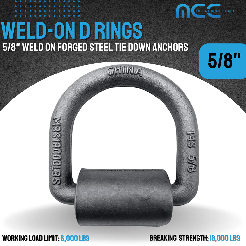 10 Pack Heavy Duty 5/8" Weld-On D Ring for Flatbed Truck Trailer Tie Down F334
