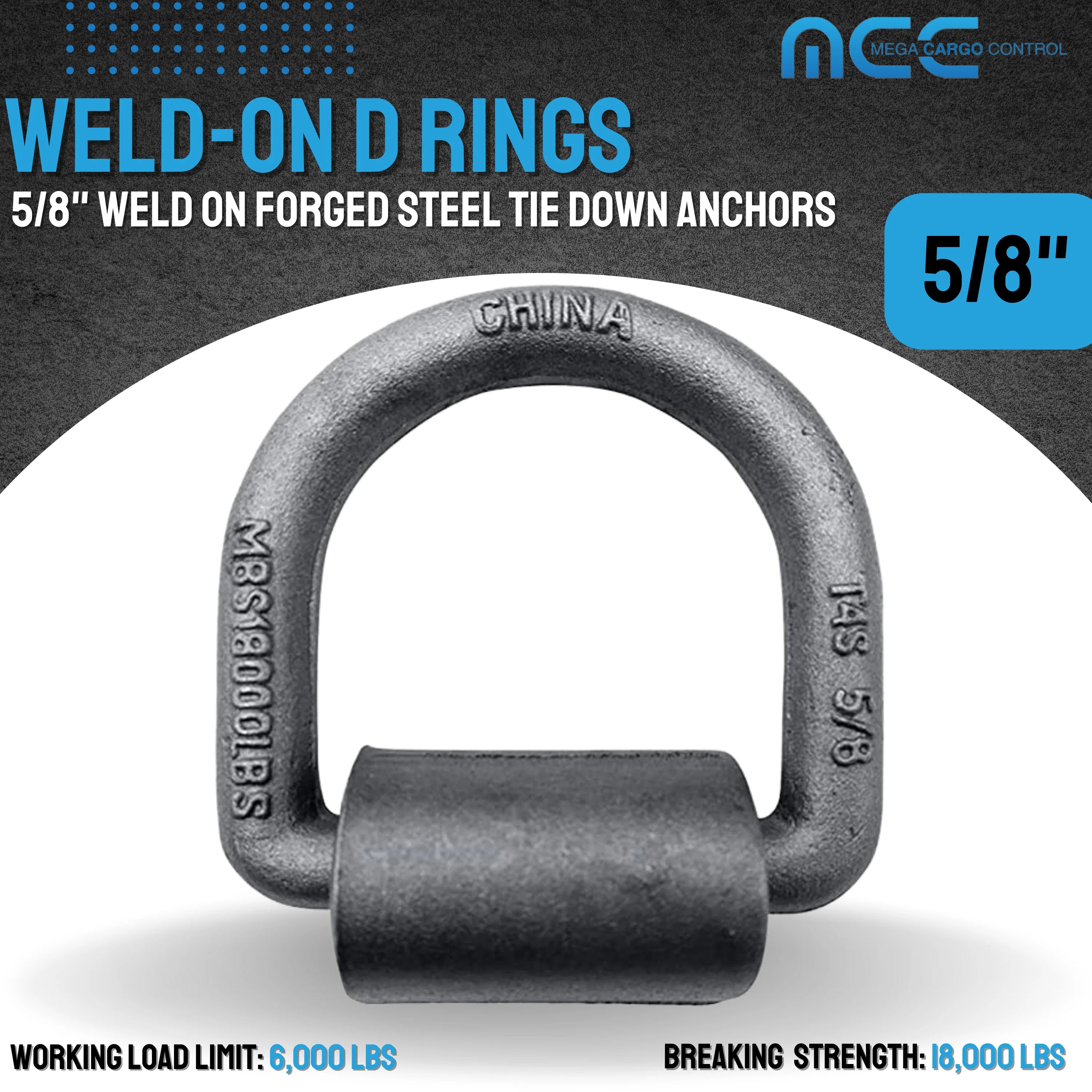 10 Pack Heavy Duty 5/8" Weld-On D Ring for Flatbed Truck Trailer Tie Down F334