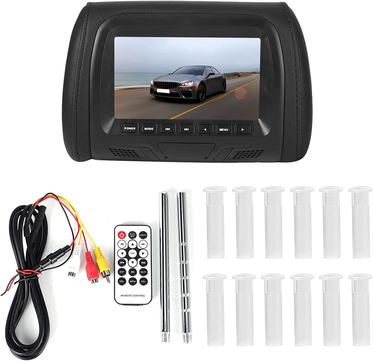 7in 12v ABS 800 X 480 Car Headrest Monitor MP5 Video Media Player Y386