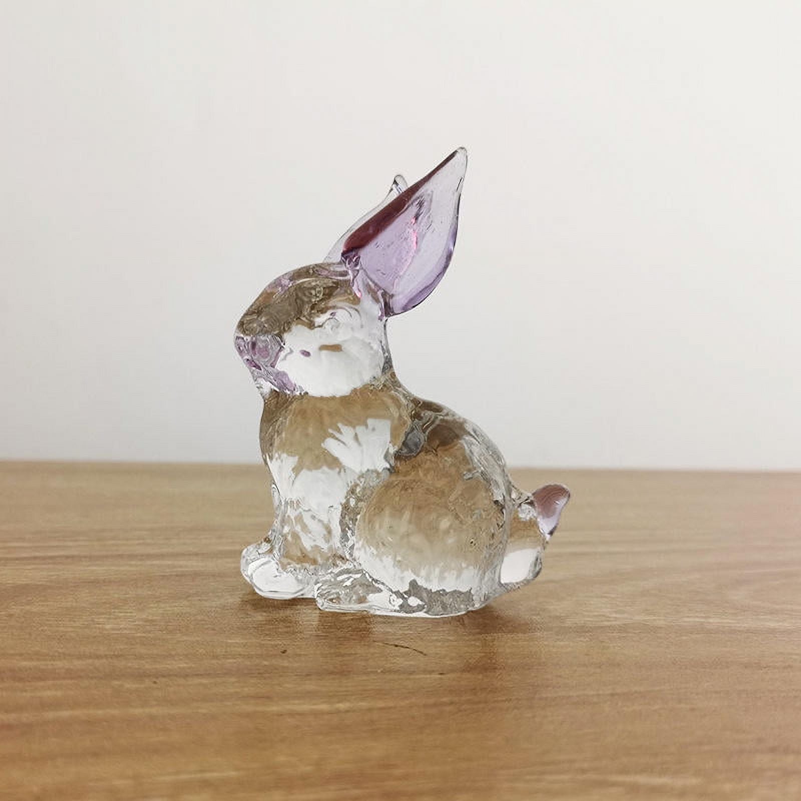 Rabbit Glass Animal Bunny Statue Crystal Figurines Sculpture Ornament Z1883