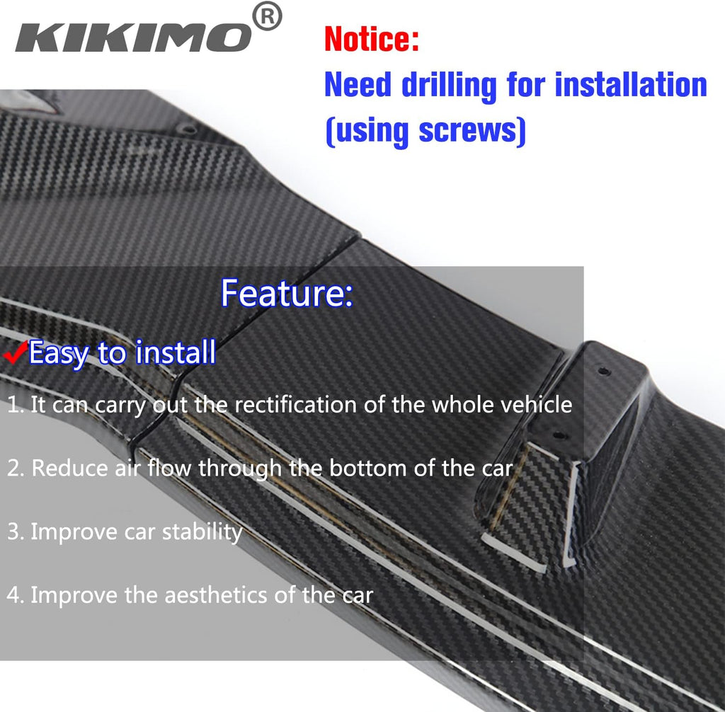 ABS Glossy Carbon Fiber Front Lip Spoiler Z482