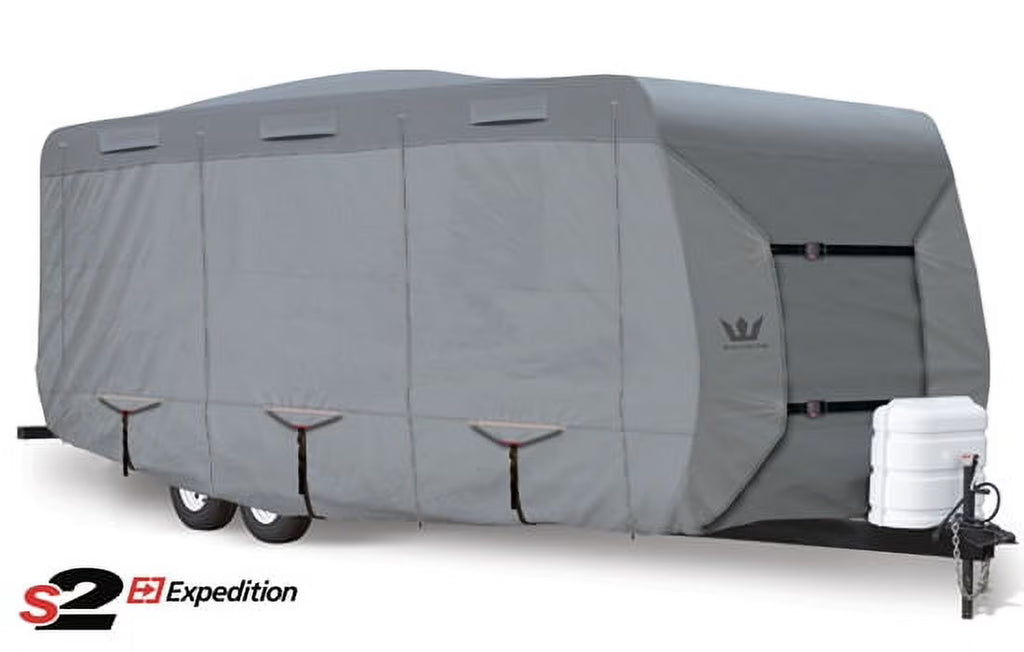 Outdoor Marine Grade Camper Travel Trailer Vehicle Cover Fits 23 to 24 Feet - Gray K74970