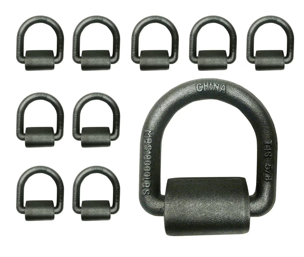 10 Pack Heavy Duty 5/8" Weld-On D Ring for Flatbed Truck Trailer Tie Down F334